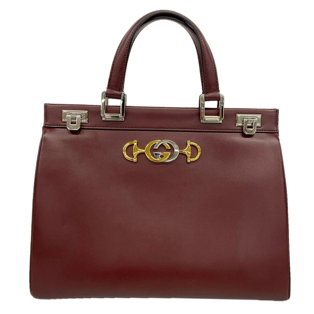 Gucci Zumi handbag 564714, leather, burgundy gold, women's, P3573234